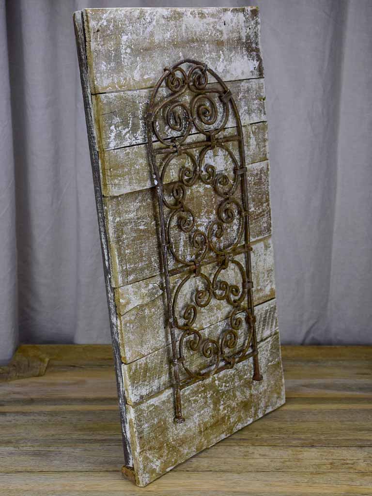 Decorative wall panel made from salvaged metal and timber 15¾" x 29½"