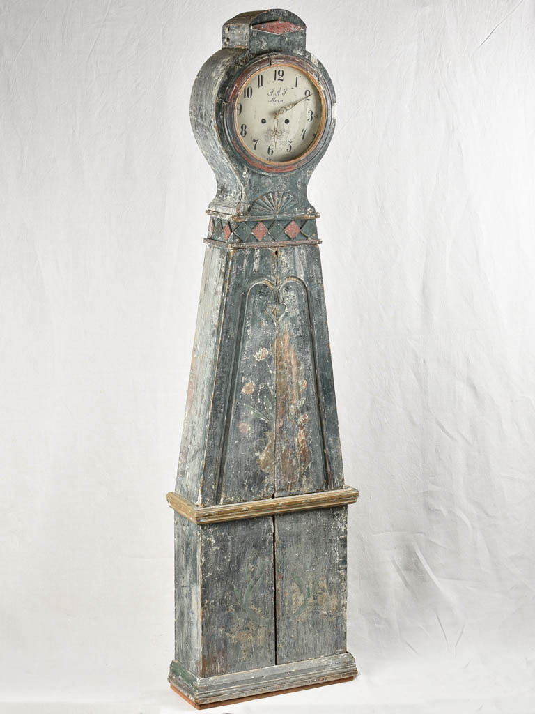 19th century Swedish Mora grandfather clock 75¼"