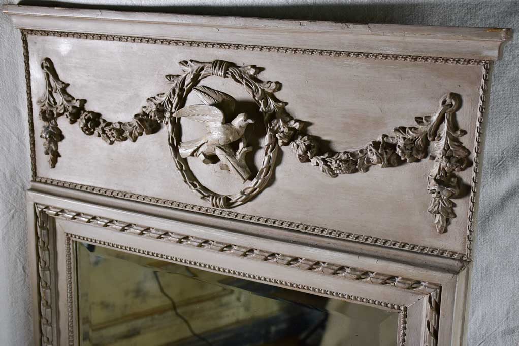 Louis XVI style carved trumeau mirror 28" x 50¾"