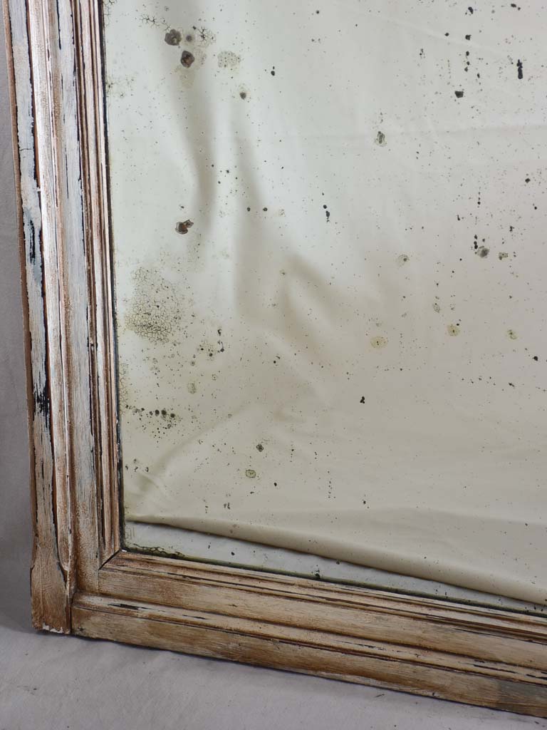 Very large antique French mirror with wooden frame 50½" x 62½"