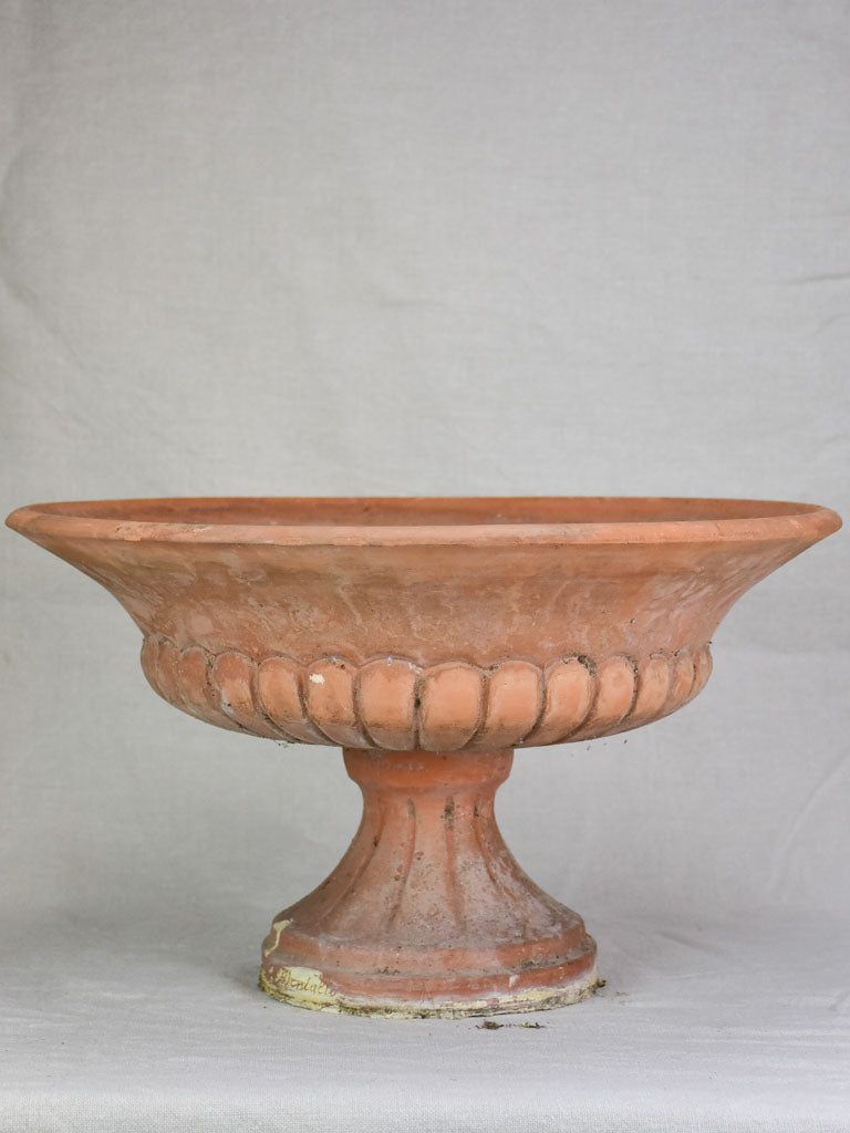 Pair of antique French terracotta planters - Medici form 19¼"