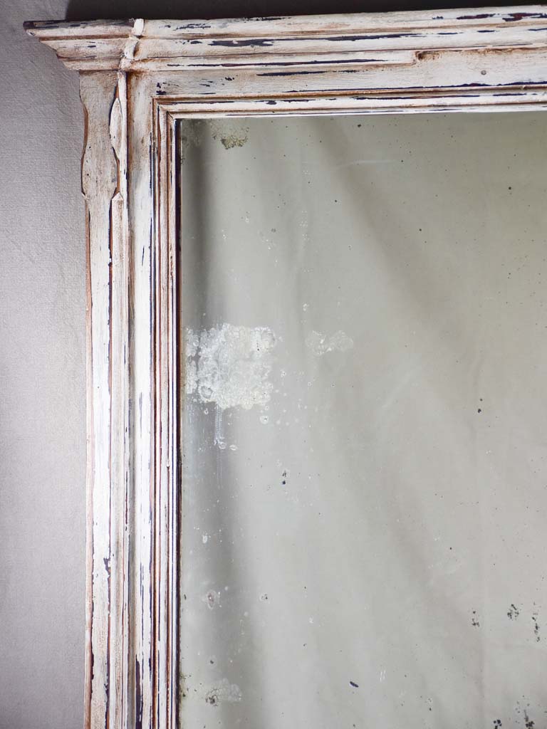 Very large antique French mirror with wooden frame 50½" x 62½"