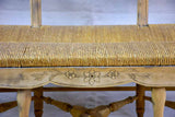 French Provincial rush banquette - three seat 57½"