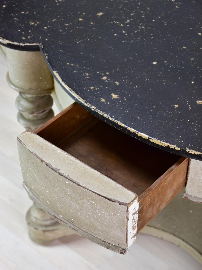 Napoleon III console table - black and grey patina 48"