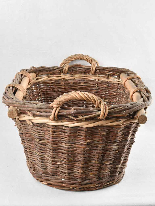 Early 20th century wooden harvest basket