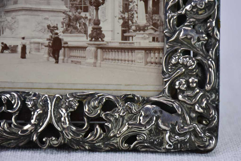Antique English Edwardian silver photo frame 1904