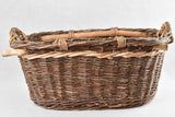 Retro-style large wooden bar wicker basket