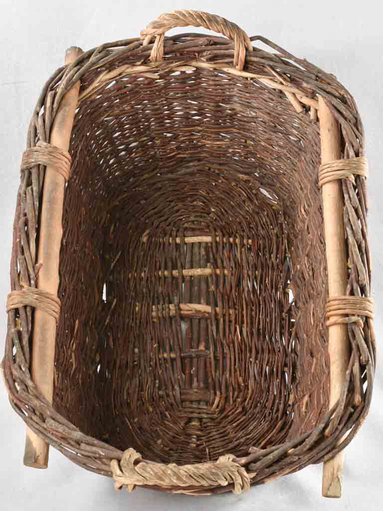 Traditional wicker fruit harvest basket