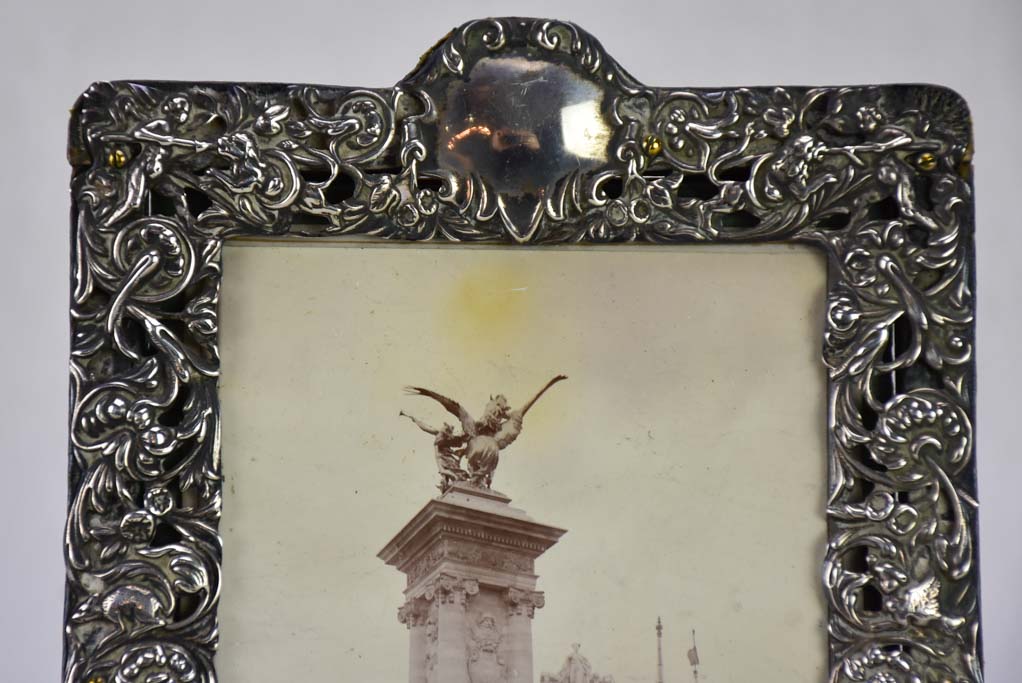 Antique English Edwardian silver photo frame 1904