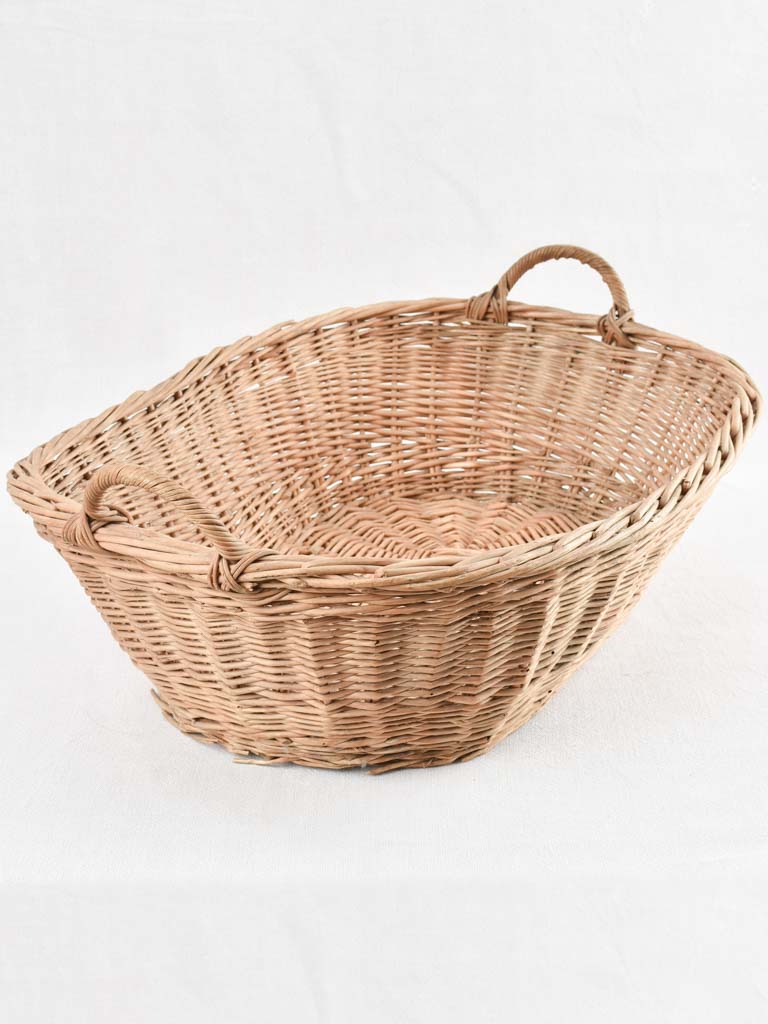 French wicker laundry basket 26"