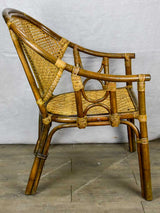 Mid century French cane and bamboo armchair