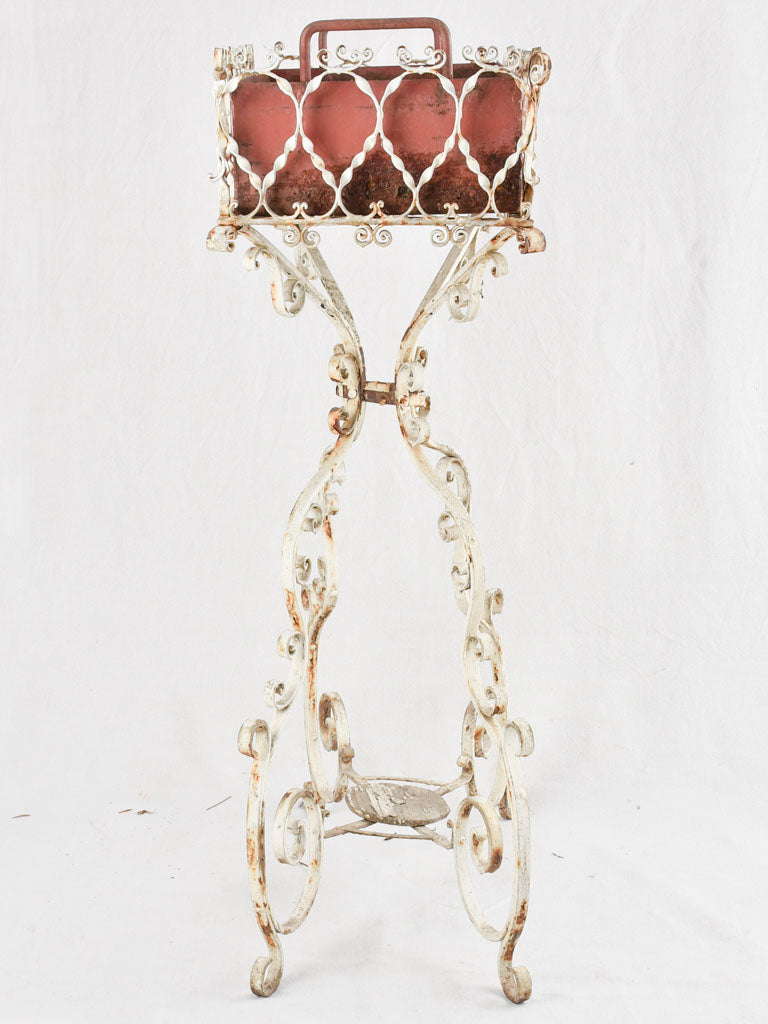 Old-fashioned wrought iron stand