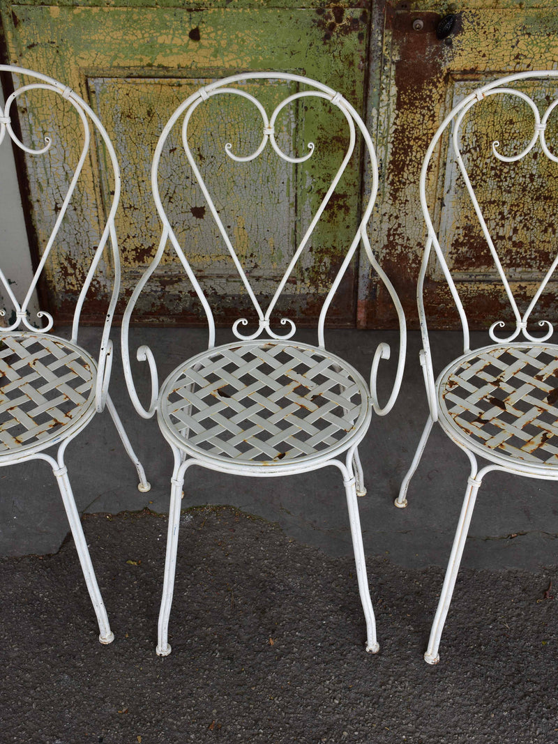 Set of four vintage French garden chairs