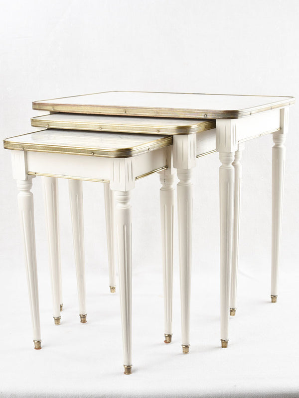 3 x Louis XVI style nesting tables w/ marble