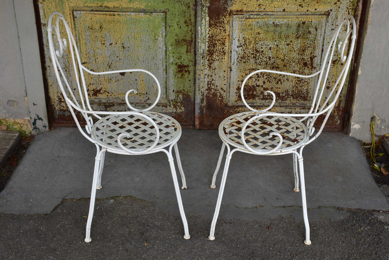 Set of four vintage French garden chairs