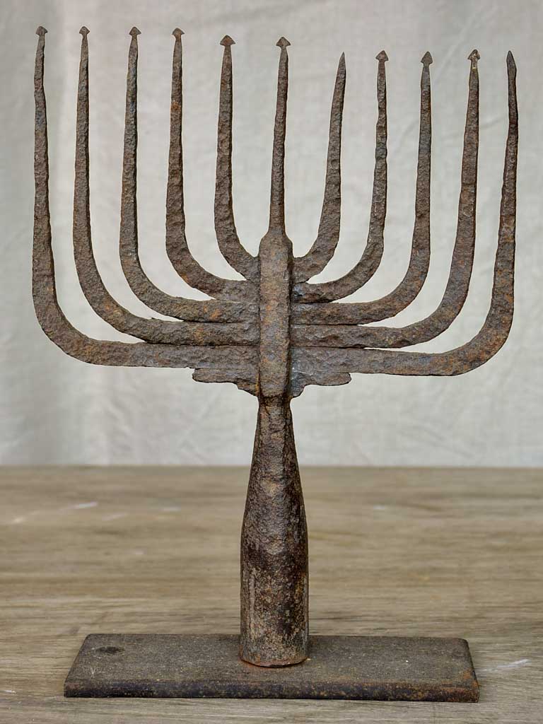 Antique wrought iron fishing spear
