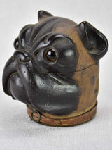 Rare late 19th century French inkwell - bulldog