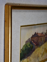 Antique watercolor village landscape signed M.M - Maurice Molinetti (1894-1950) 9½" x 12¼"