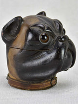 Rare late 19th century French inkwell - bulldog