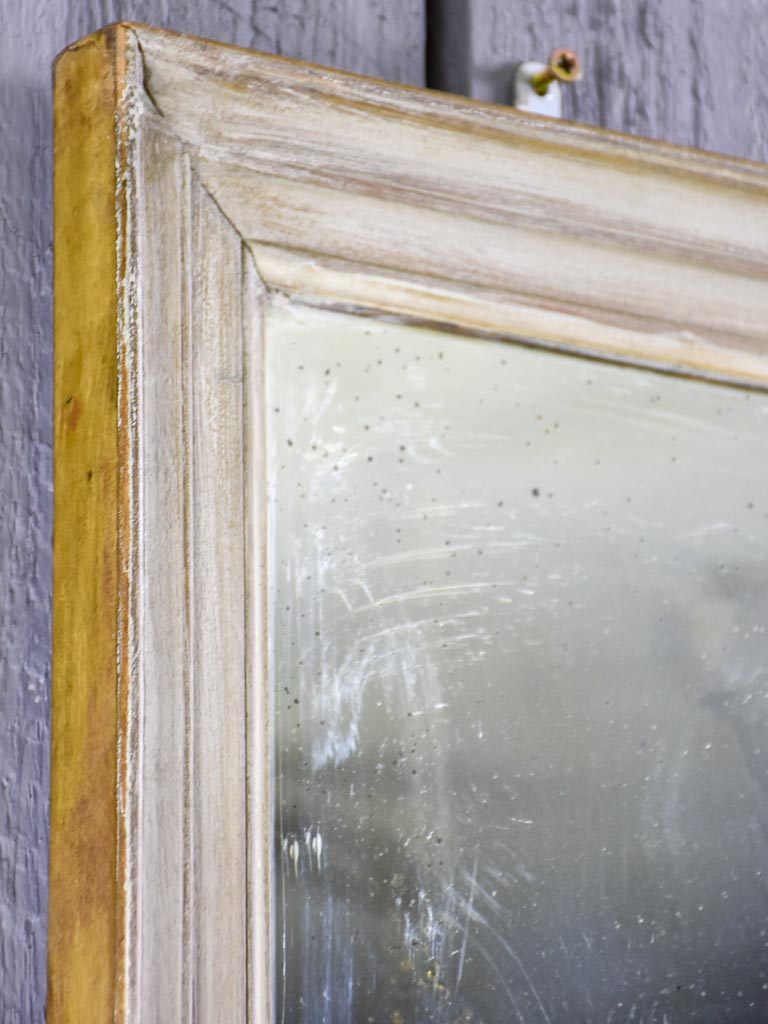 Large early 20th Century French mirror with painted frame and original glass 33" x 46½"