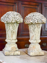 Pair of vintage French garden finials - flower urns