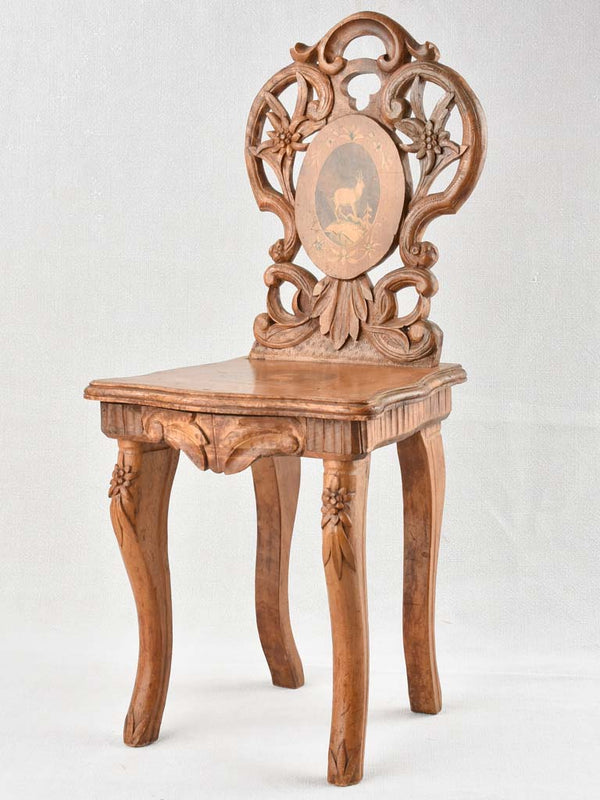 Antique Walnut Black Forest Children's Chair