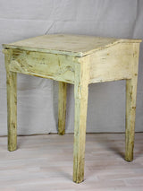 Antique French school desk with lid and gray  / beige patina