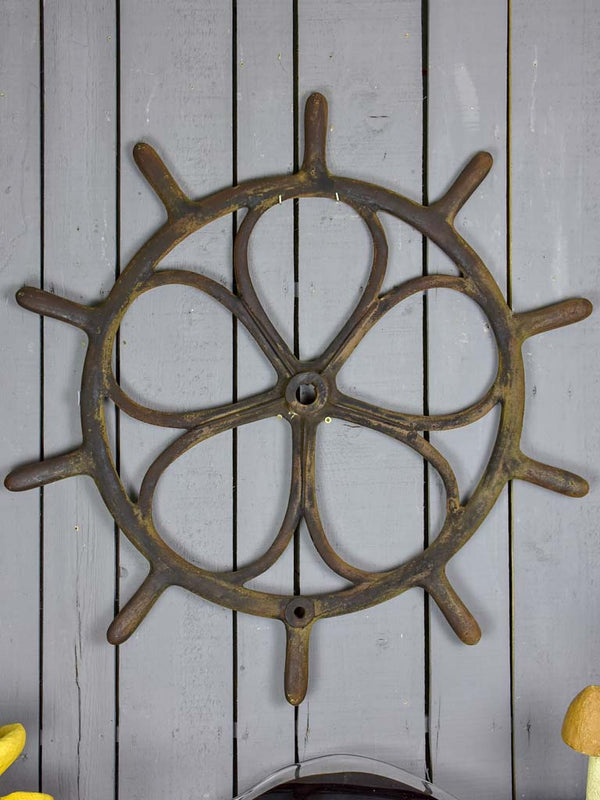 Rare antique French boat steering wheel