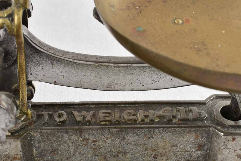 Antique French weigh scales w/ weights - pounds 19"