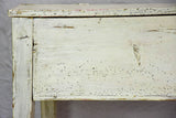 Antique French school desk with lid and gray  / beige patina