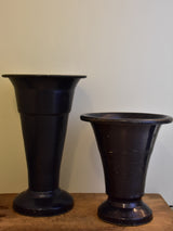 Two vintage French florist vases - blue black