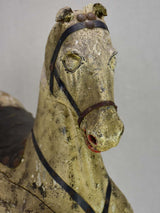 Late 19th Century French toy horse with leather saddle 24½"