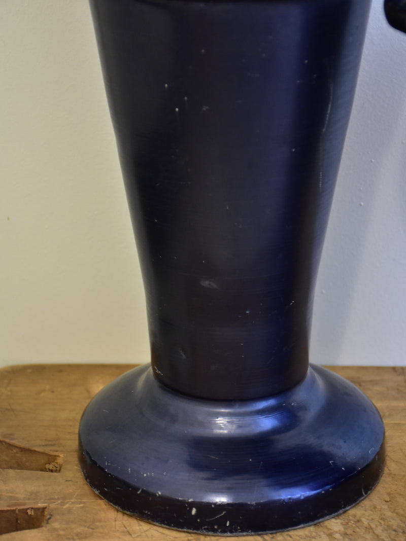 Two vintage French florist vases - blue black