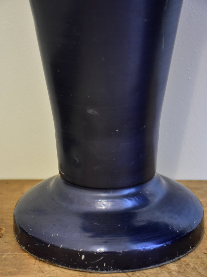 Two vintage French florist vases - blue black