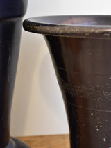 Two vintage French florist vases - blue black