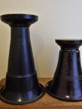 Two vintage French florist vases - blue black