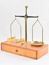 Antique French beechwood pharmacist weigh scales