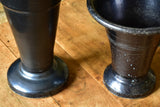 Two vintage French florist vases - blue black