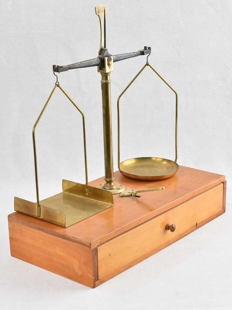 Vintage French pharmacy weigh scales brass