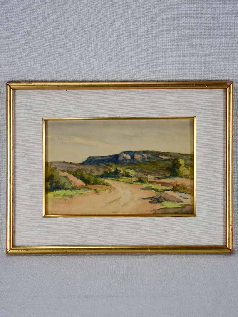 19th century watercolor landscape - signed M.M - Maurice Molinetti (1894-1950) 9¾" x 13"