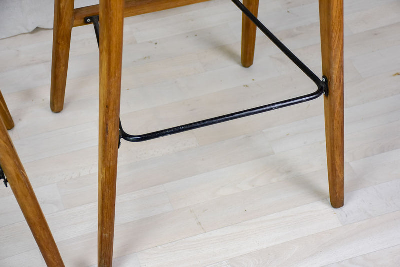 Pair of vintage Scandinavian teak bar stools
