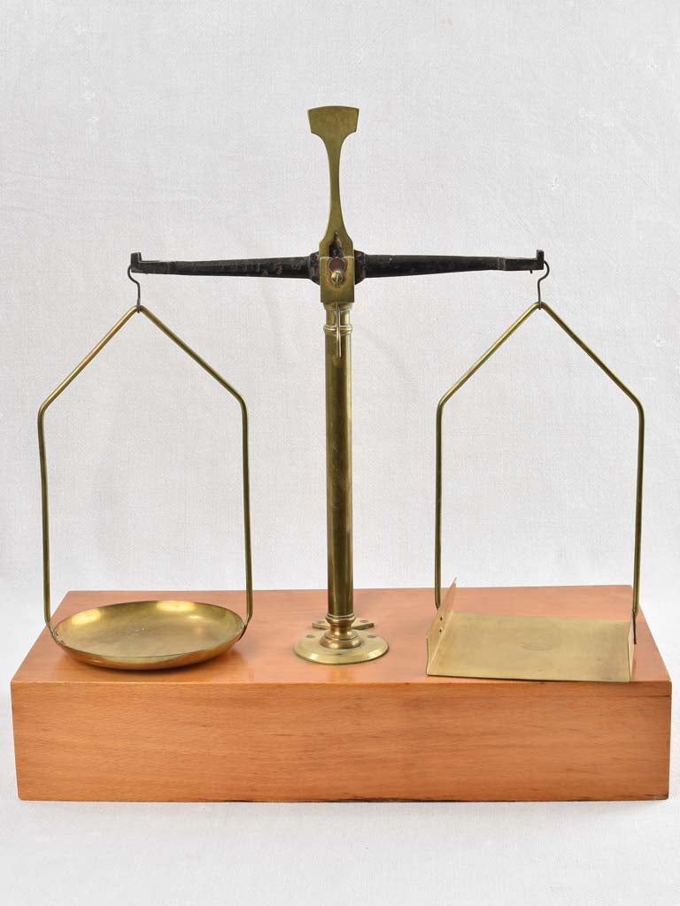Rustic beechwood antique pharmacy scales