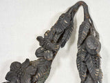 Nineteenth-century wrought iron decorative garland sculpture 27½"