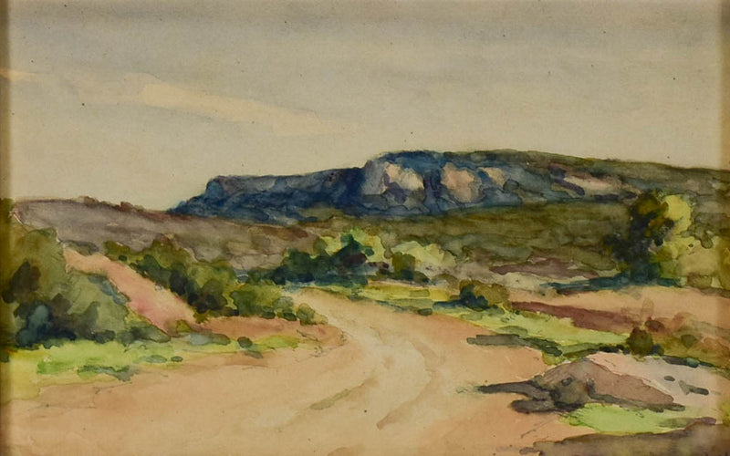 19th century watercolor landscape - signed M.M - Maurice Molinetti (1894-1950) 9¾" x 13"