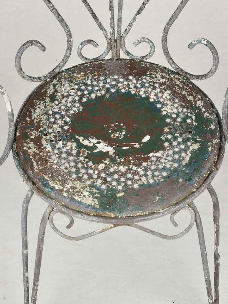 Distressed vintage iron garden table