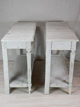 Pair of antique French console tables with beige  53¼"