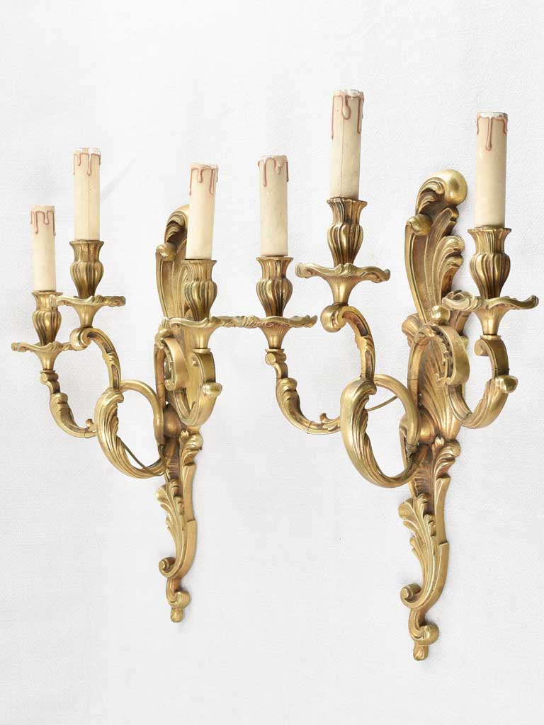 Pair of Louis XV style wall sconces 21¼"