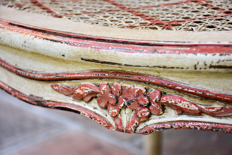 Pair of antique rattan Louis XV armchairs