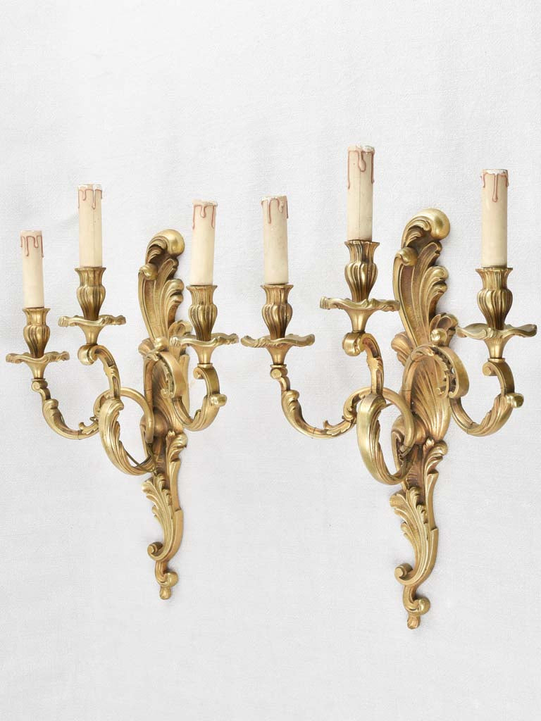 Pair of Louis XV style wall sconces 21¼"