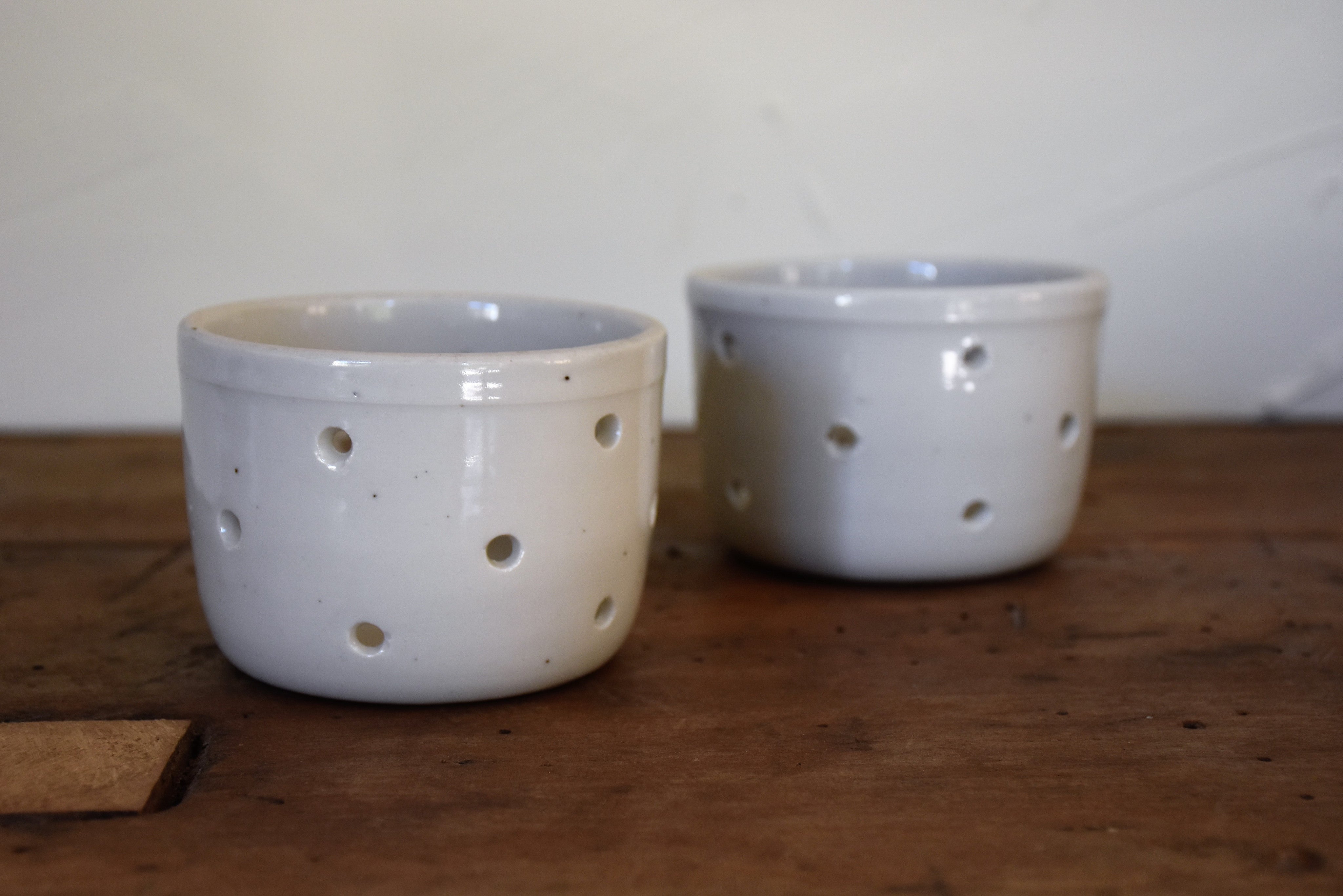 Vintage French cheese moulds